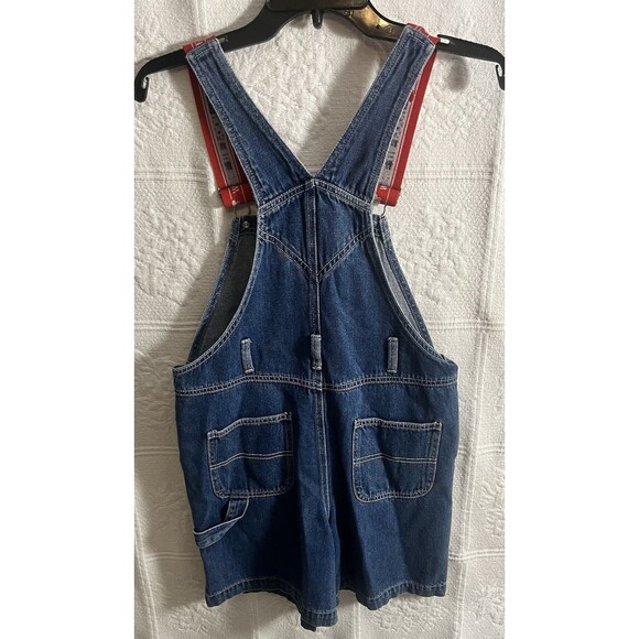 Vintage Disney Winnie the Pooh Denim Overalls Shortalls Kids Size 12 100 Acre - Picture 4 of 6